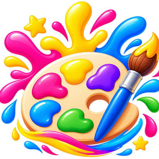 cropped Glossy Color Splash Artist Palette 1